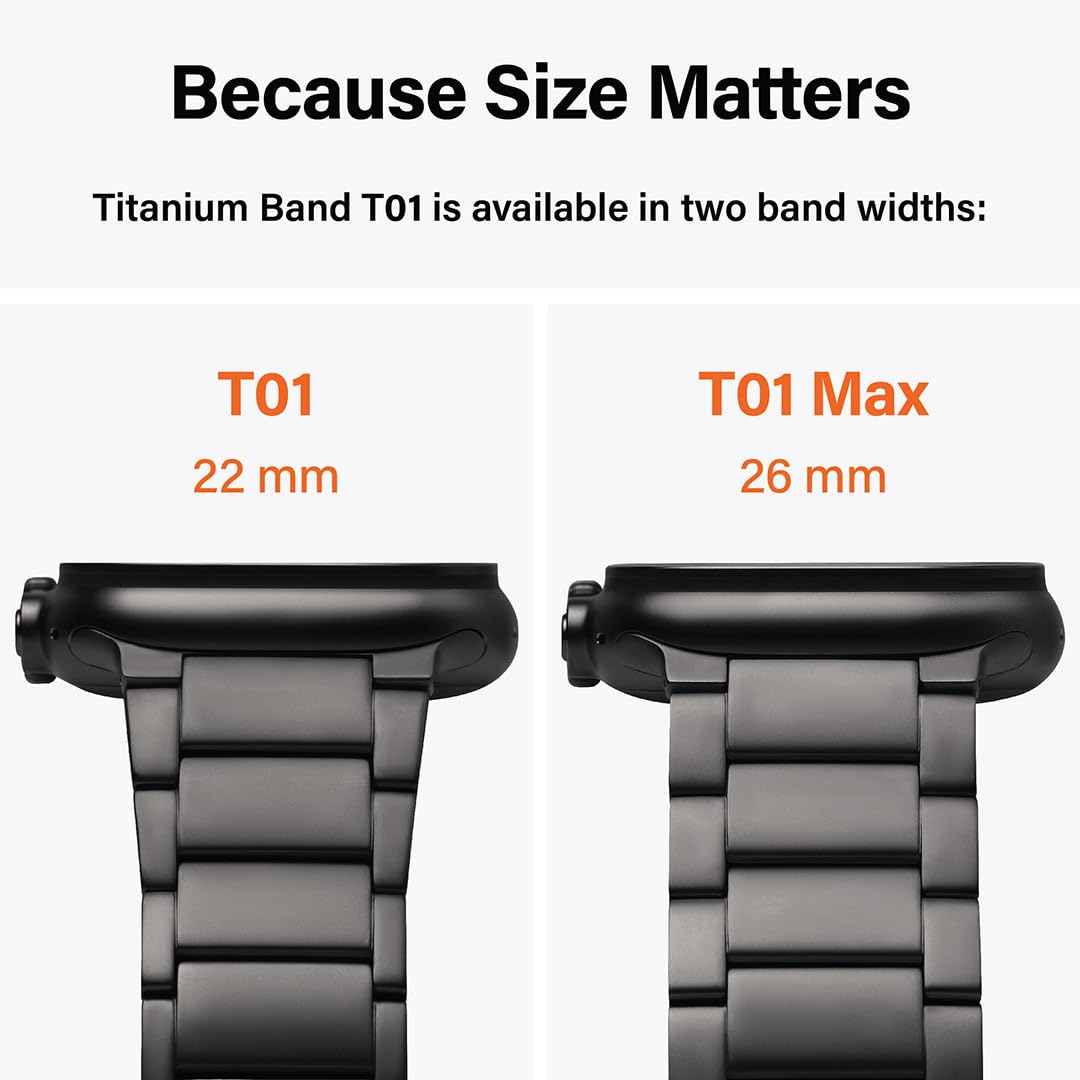 KORDIZ Titanium Watch Band T01 Max - Fits Apple Watch ULTRA 3 & ULTRA 2/1 (49mm) - Adjustable Titanium Apple Watch Band with Secure Clasp - Premium Color Matching Band (T01 Max | ULTRA Silver)