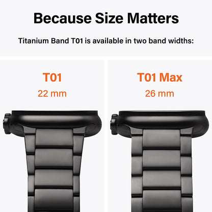 KORDIZ Titanium Watch Band T01 Max - Fits Apple Watch ULTRA 3 & ULTRA 2/1 (49mm) - Adjustable Titanium Apple Watch Band with Secure Clasp - Premium Color Matching Band (T01 Max | ULTRA Silver)