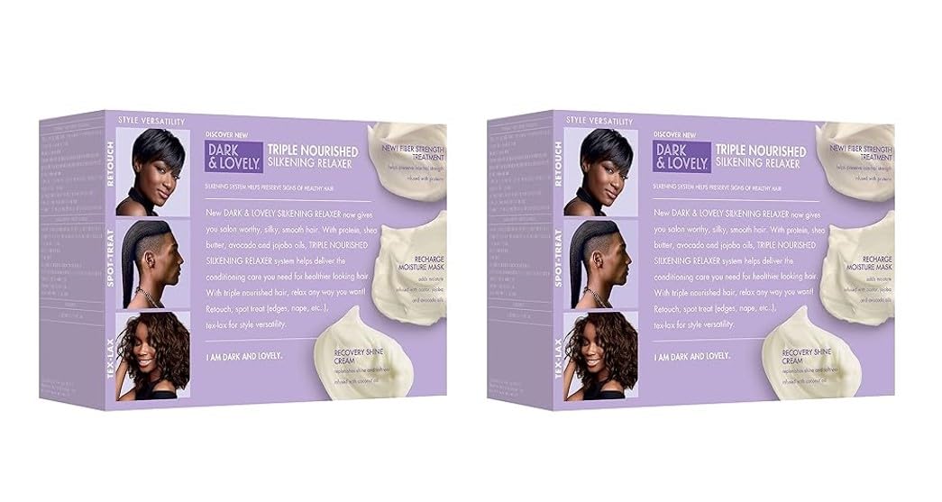 SoftSheen-Carson Dark and Lovely Triple Nourished Silkening Relaxer No-Lye Regular Strength with Shea Butter, Jojoba and Avocado Oils, Regular