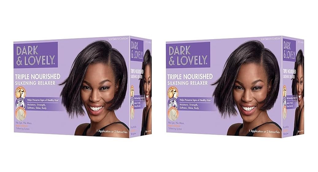 SoftSheen-Carson Dark and Lovely Triple Nourished Silkening Relaxer No-Lye Regular Strength with Shea Butter, Jojoba and Avocado Oils, Regular
