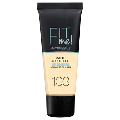 Maybelline Fit Me Matte + Poreless Liquid Oil-Free Foundation Makeup, Mocha, 1 Count (Packaging May Vary)
