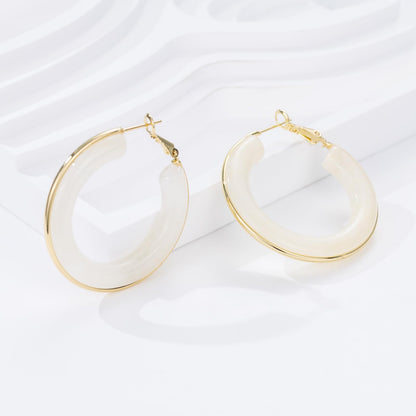 Chunky Gold Resin Hoop Earrings Leverback Statement Huggie Hoops Dangle Drop Dressy Earring Prom Festival Vacation Jewelry for Women