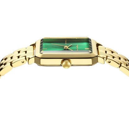 Roberto Marino RM1982 Women’s Luxury Watch Rectangular Gold – Japanese Quartz Movement, Vintage Stainless Steel Design, Silver Dial, Elegant Dress Timepiece, 3ATM Water Resistant – Reloj para Mujer