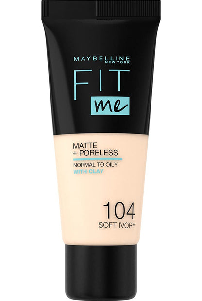 Maybelline Fit Me Matte + Poreless Liquid Oil-Free Foundation Makeup, Mocha, 1 Count (Packaging May Vary)