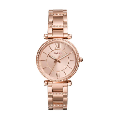 Fossil Women's Watch and Bracelet Set, Carlie Three-Hand Stainless Steel Watch for Women and Bracelet Set