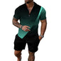 Mens Short Sets 2 Piece Outfits Polo Shirt Fashion Summer Tracksuits Casual Set Short Sleeve and Shorts Set for Men