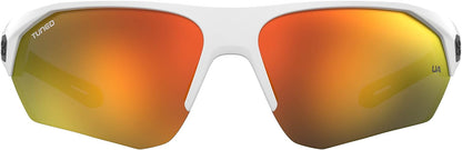 Under Armour Men's Playmaker Wrap Sunglasses, Matte White/Black, 72mm, 10mm