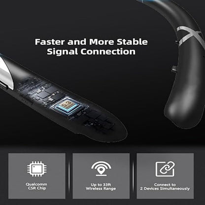 Neckband Bluetooth Headphones, Retractable Earbuds ENR Noise Cancelling Wireless Headphones, 18H Playtime Vibration Call Neckband Headset with Mic, IPX5 Sport Stereo Earphones for Running