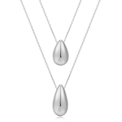 Dainty Gold Layered Necklaces for Women Chunky 14K Gold Plated Teardrop Pendant Necklace Trendy Simple Jewelry Gifts for Women
