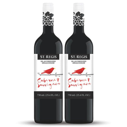ST. REGIS Non-Alcoholic Cabernet Sauvignon, 25.4 Fl Oz (2 Pack) - Low Calorie, Low Sugar - Fruity & Spicy Rich Flavor from Spain