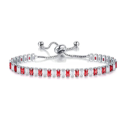 Black Iced Out Crystal Tennis Bracelets For Men Women Rectangle Zirconia Adjustable Chain on Hand Hip Hop Hippie Jewelry DZH051