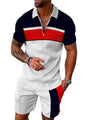 Mens Short Sets 2 Piece Outfits Polo Shirt Fashion Summer Tracksuits Casual Set Short Sleeve and Shorts Set for Men