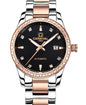 LOREO Women's Automatic Watch Diamond-Accented Dress Watch for Women Self-Winding Mechanical Watch with Sapphire Crystal Stainless Steel Two-Tone Bracelet 33MM Elegant Wrist Watch