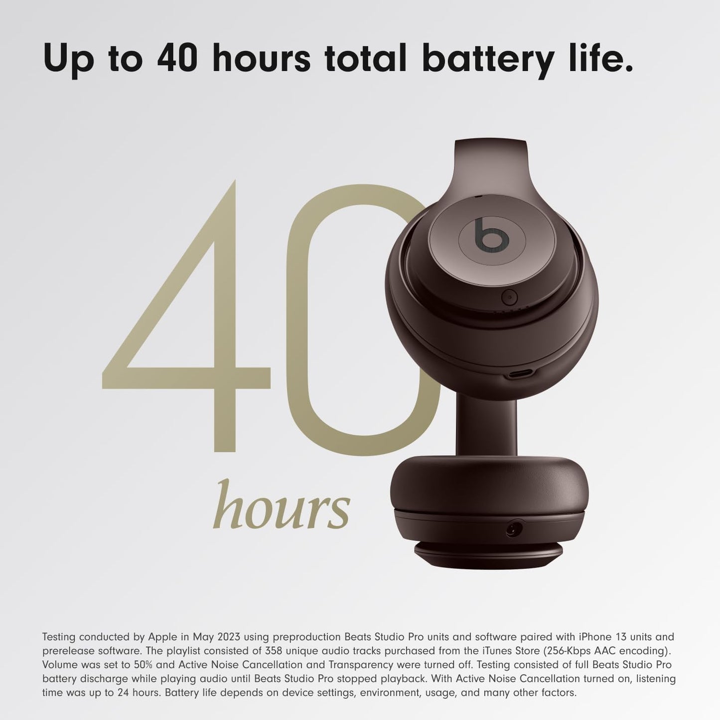 Beats Studio Pro Premium Wireless Over-Ear Headphones- Up to 40-Hour Battery Life, Active Noise Cancelling, Great for Travel & Commuting, Apple & Android Compatible - Exclusive Sand Gray