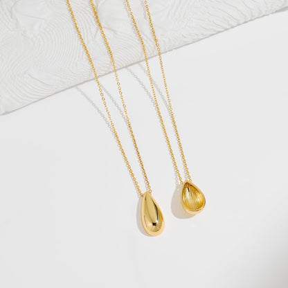 Dainty Gold Layered Necklaces for Women Chunky 14K Gold Plated Teardrop Pendant Necklace Trendy Simple Jewelry Gifts for Women