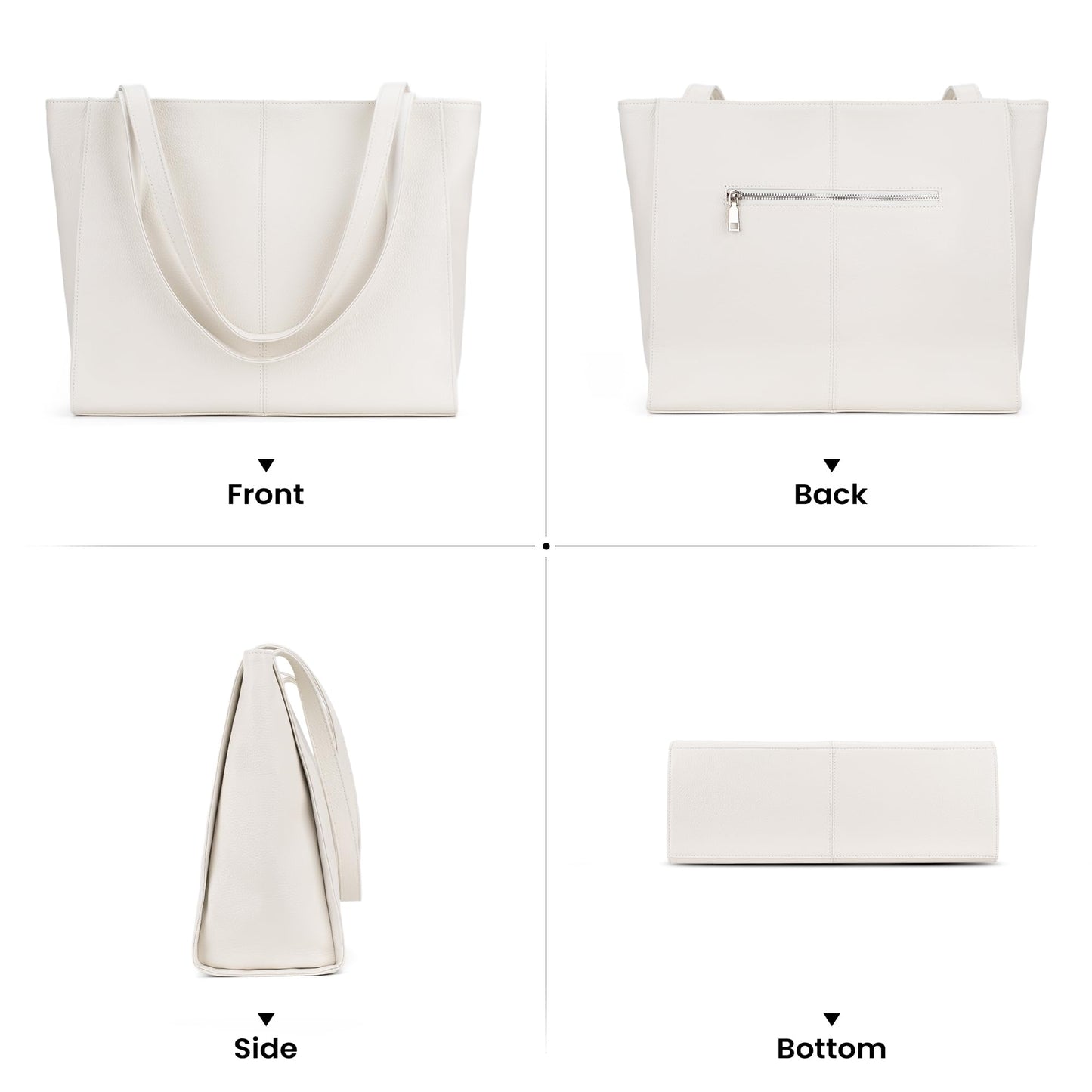 befen Genuine Leather Tote Bag for Women Work, Women's Leather Shoulder Bags Purses Satchel Handbags with Laptop Compartment