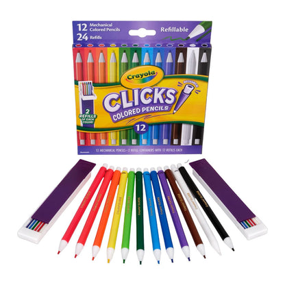 Crayola Clicks Retractable Tip Markers (10ct), Washable Cone Tip Art Marker Set, Cute Aesthetic School Supplies, Classroom Must Haves, Ages 3+
