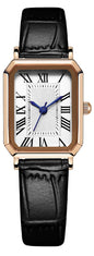 BESTKANG Leather Strap Watches for Women Elegant Dainty Ladies Watch Vintage Rectangle Women Quartz Wrist Watch