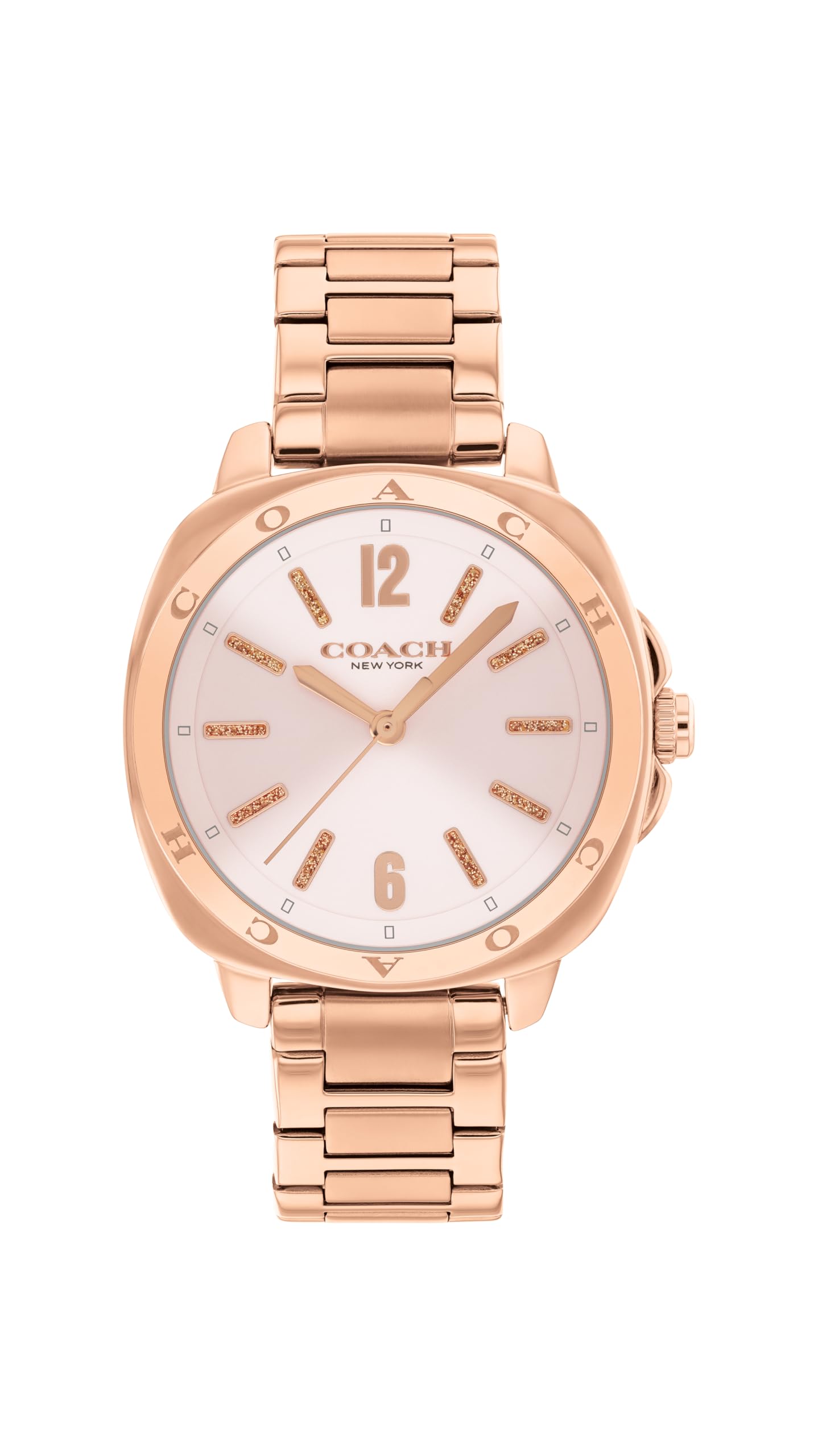 Coach Kitt Women's 3H Quartz Watch – 34 mm Stainless Steel Case – Link Bracelet – Stylish Fashion Accessory, Gift for Her