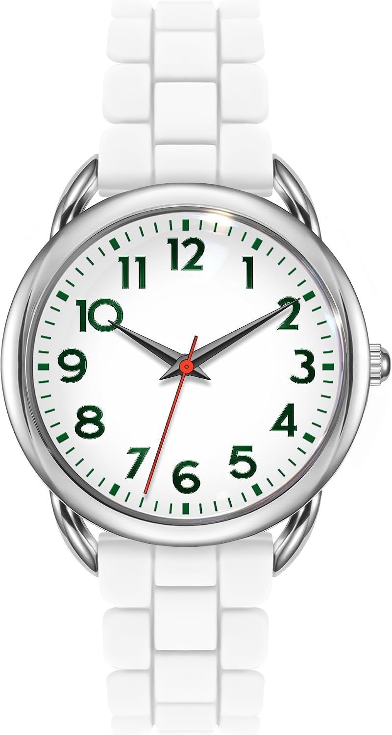 Bisley 35MM Watches for Women Big Face Easy Reader Silicone Strap Water Proof
