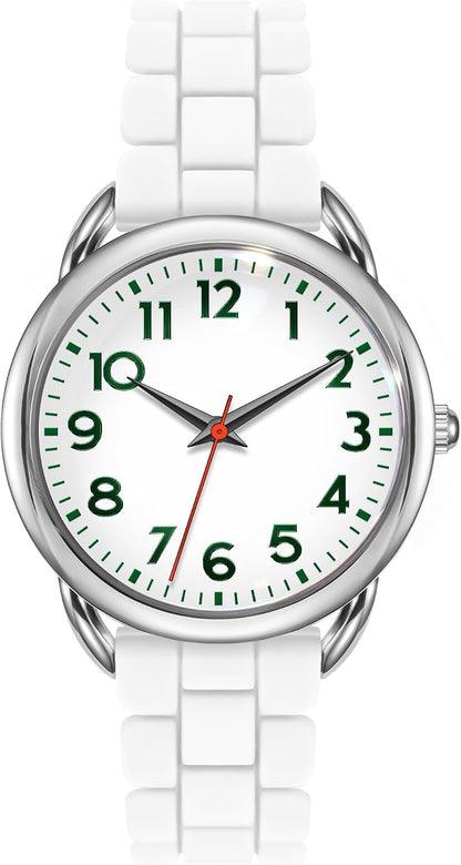 Bisley 35MM Watches for Women Big Face Easy Reader Silicone Strap Water Proof