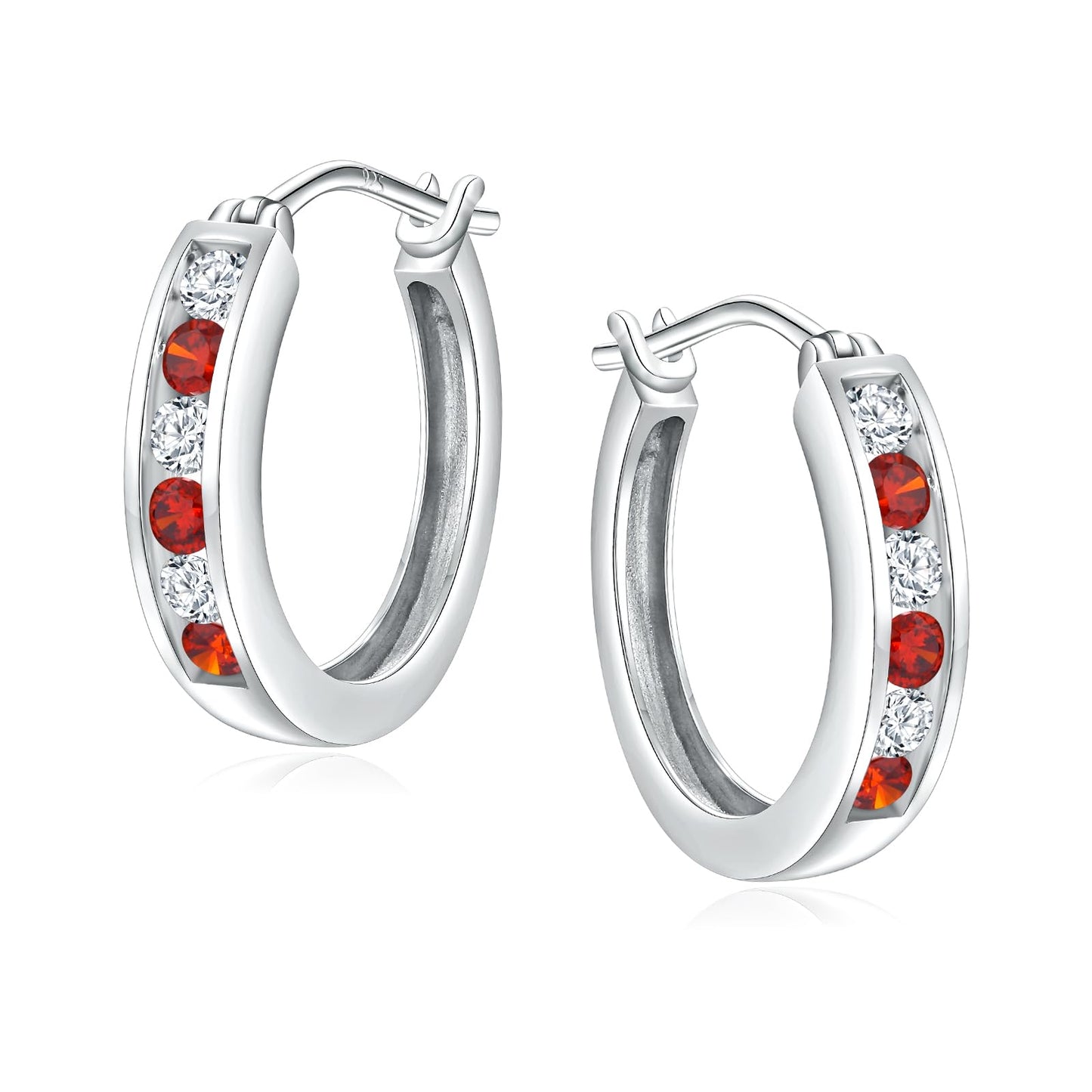 Channel Set Small Huggie Hoop Earrings Sterling Silver or 14K Gold Color,Lightweight Hypoallergenic CZ Diamond Chunky Hoop Earrings for Women