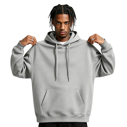 Men Hoodie Sweatshirt Pullover with Kangaroo Pocket Lightweight Casual Hooded Top Apparel for Spring Fall Wear