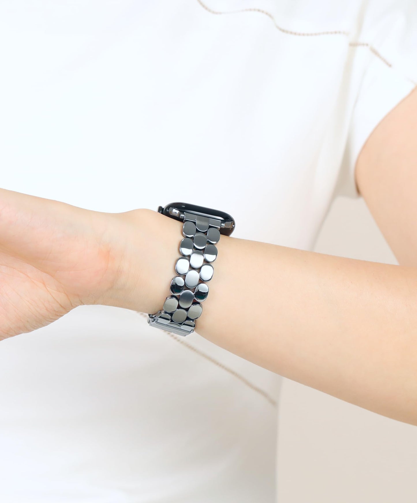 Designer Band for Apple Watch 40mm 41mm 42mm 38mm 44mm 45mm 46mm 49mm for Women, Stainless Steel Dressy Bands Compatible with Apple Watch Series 11,10,Se,9,8,7,6,5,4,3,2,1 for iWatch