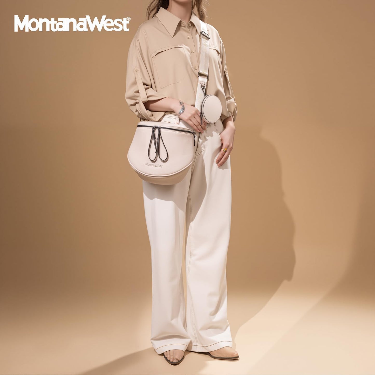 Montana West Crossbody Bag for Women, Large Bum Bag Purse Soft Vegan Leather Travel Fanny Pack with Coin Purse