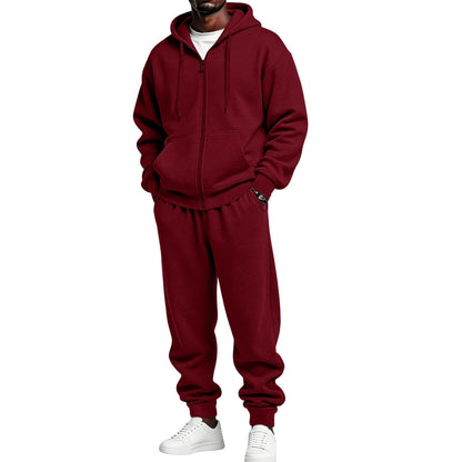 Jogger Sweatpants Matching Outfit For Men 2 Piece Sweat Suits Full Zip Up Hooded Tracksuit Soft Fleece Set
