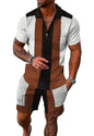 Mens Short Sets 2 Piece Outfits Polo Shirt Fashion Summer Tracksuits Casual Set Short Sleeve and Shorts Set for Men