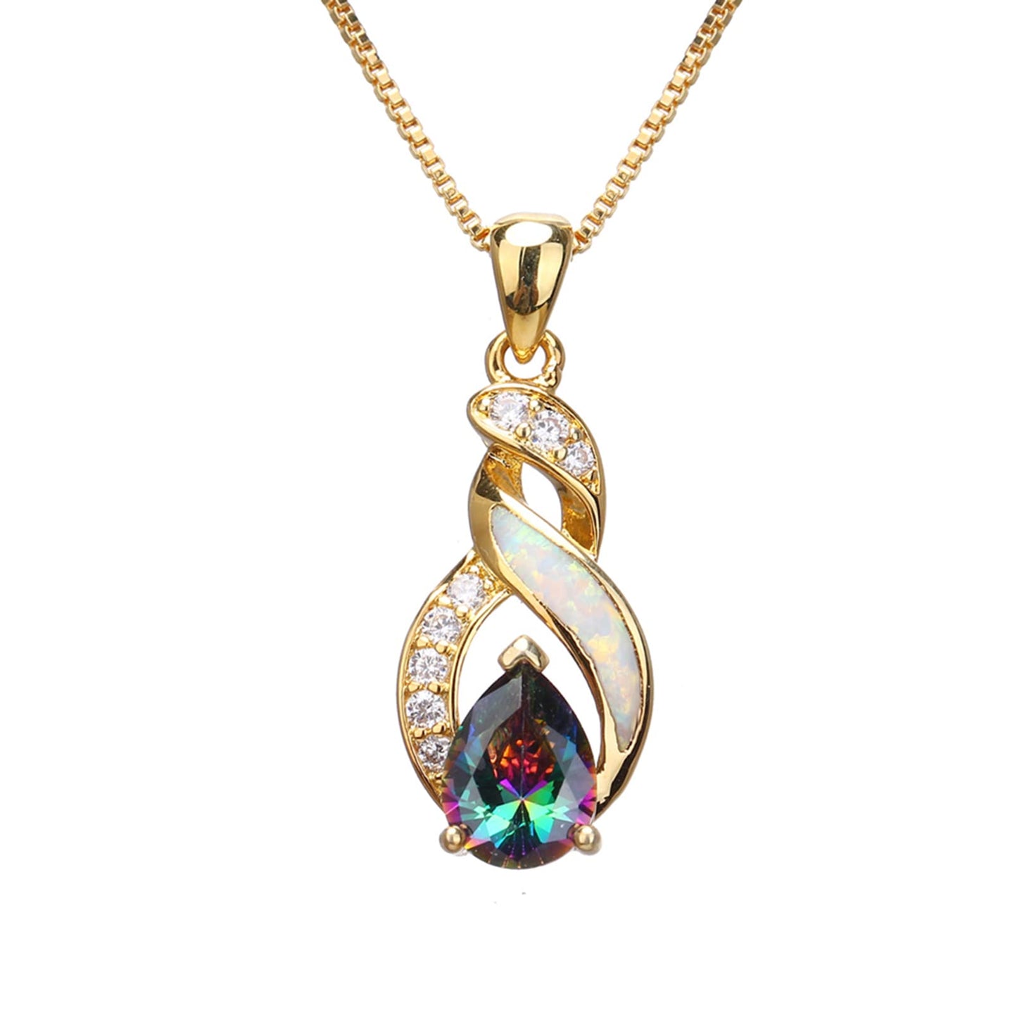 Jewelry Sets Australian Created Opal Necklace Earrings Jewelry for Mom