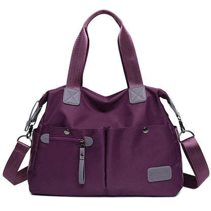 Tote Bag for Women,Multi Pockets Shoulder Handbag,Nurse Bag for Work,Large Cross body Purse,Fashion Nylon Top Handle Satchel