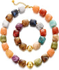 KISS WIFE Colorful Necklace and Bracelet Set for Women, Summer Beach Jewelry, Chunky Resin Square Beaded Choker Necklace, Stretch Acrylic Cube Bead Bracelet, Trendy Dopamine Dressing Jewelry Set
