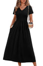 OFEEFAN Summer Dresses for Women Flowy Casual A-Line Midi Dress Beach Vacation Sundresses with Pockets S-2XL
