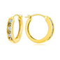 14K Gold Plated/925 Sterling Silver Birthstone Hoop Earrings for Women | 18mm Created Gemstone Hoops,Hypoallergenic and Lightweight,Birthday Mother's Day Jewelry(with Gift Box)
