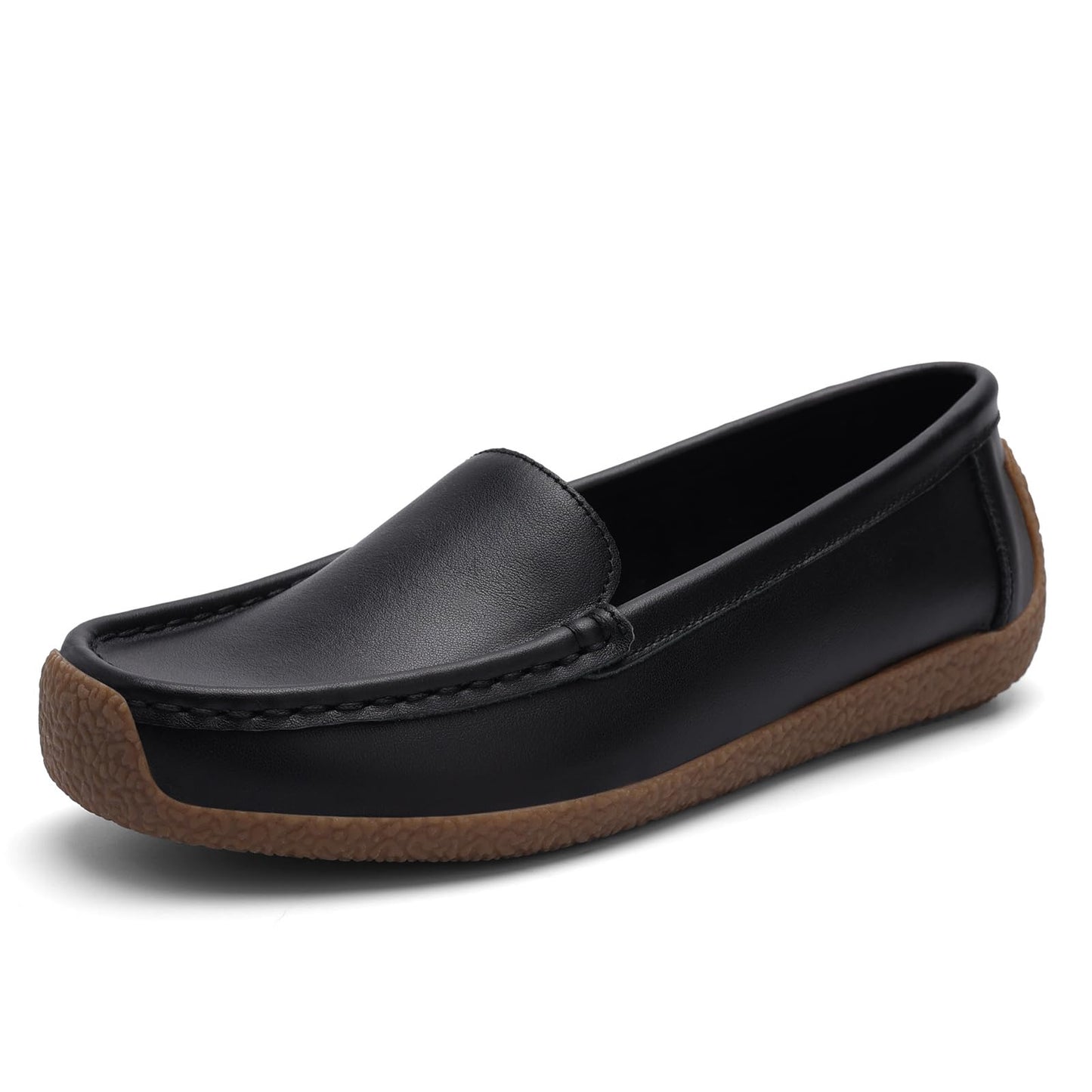 Women's Comfortable & Lightweight Leather Loafers Slip-Ons Driving Walking Mocs Boat Shoes Cute Business Casual Dress Shoes Work Flats for Women