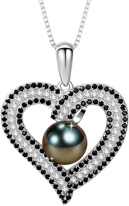 NONNYL Gifts for Women Wife-Pearl Heart Pendant Necklace- Birthday for Girlfriend, Valentine's Day for Wives, Mother's Day for Mom Grandma, Gifts for Her on Wedding Anniversary Christmas Fine Jewelry
