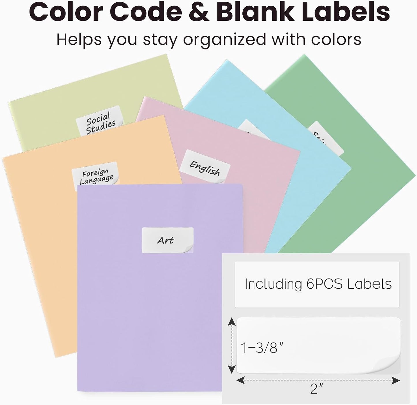 Sooez 6Pack Folders with Pockets, Pastels Colors, Heavy Duty Pocket Folder, Plastic Folders with Pockets, 2-Pocket Folder Bulk, Aesthetic File Folder, Back to School Office Filing Supplies
