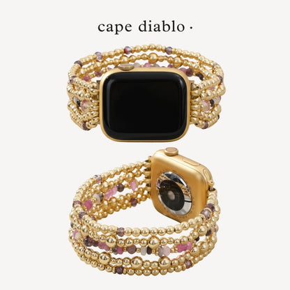 Cape Diablo Handmade Gemstone Watch Band for Women Compatible with Apple Watch 38mm 40mm 41mm 42mm 44mm 45mm, Boho Stretchable Strap Fits for iWatch Series 11/10/9/8/7/6/5/4/3/2/1 SE 3/2/1