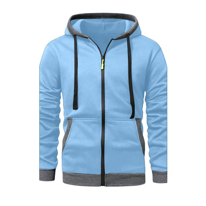 JOAU Men Casual Heavyweight Zip Long Sleeve Hooded Sweatshirt with Pockets | Fall Winter Thickened Warm Fashion Tops for Baggy Sweat Running Trendy Comfy Outdoor Travel Vacation Wear