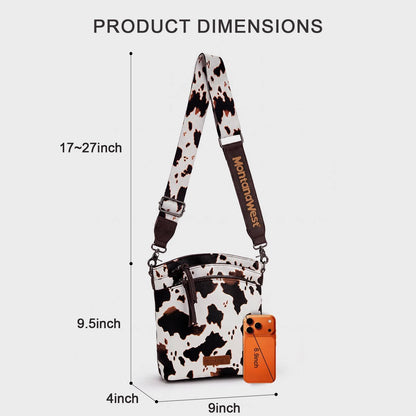 Montana West Multi Zip Pocket Crossbody Bag With Guitar Strap