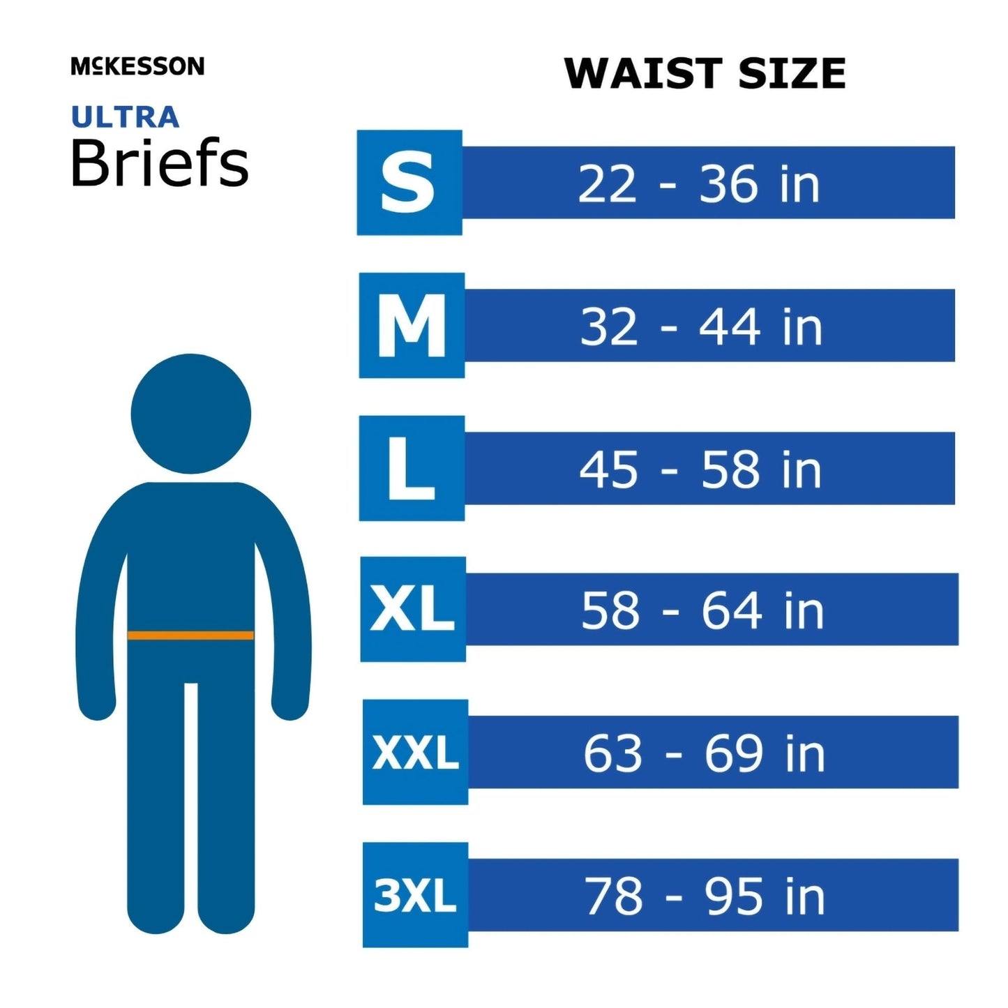 McKesson Ultra Briefs, [32 Count], 3XL, Up to 95 in. Incontinence Adult Diapers with Tabs, Heavy Absorbency, Unisex, Disposable, Elastic Leg Gathers and Contoured Fit for Men and Women