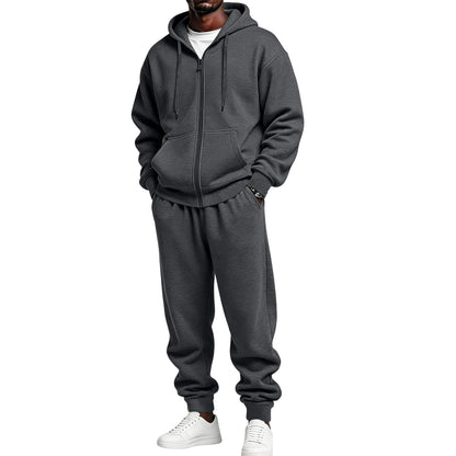 Jogger Sweatpants Matching Outfit For Men 2 Piece Sweat Suits Full Zip Up Hooded Tracksuit Soft Fleece Set