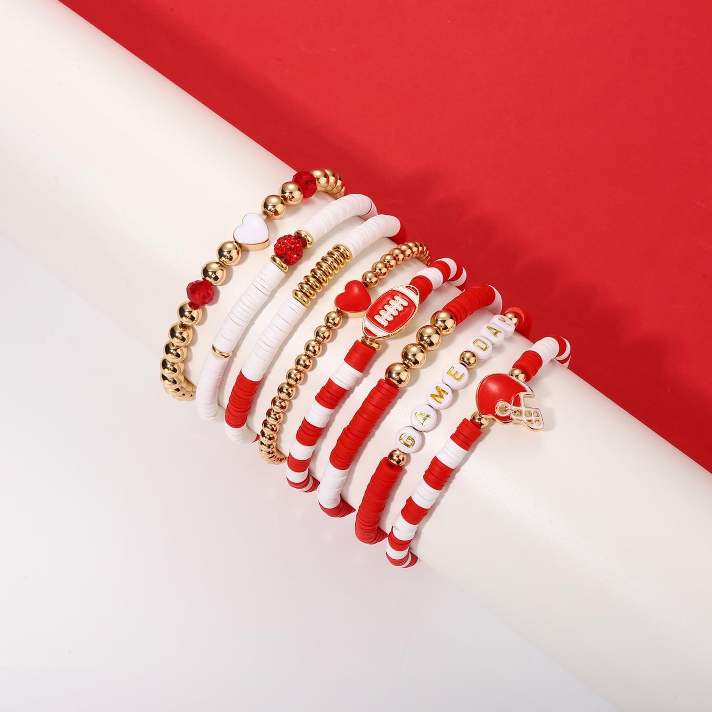 Heishi Bracelets for Women Clay Beaded Stretch Bracelets Stackable Friendship Bracelet Set Summer Beach Accessories Outfits Jewelry Gifts