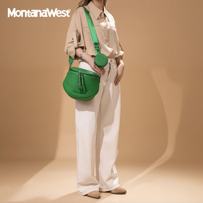 Montana West Crossbody Bag for Women, Large Bum Bag Purse Soft Vegan Leather Travel Fanny Pack with Coin Purse