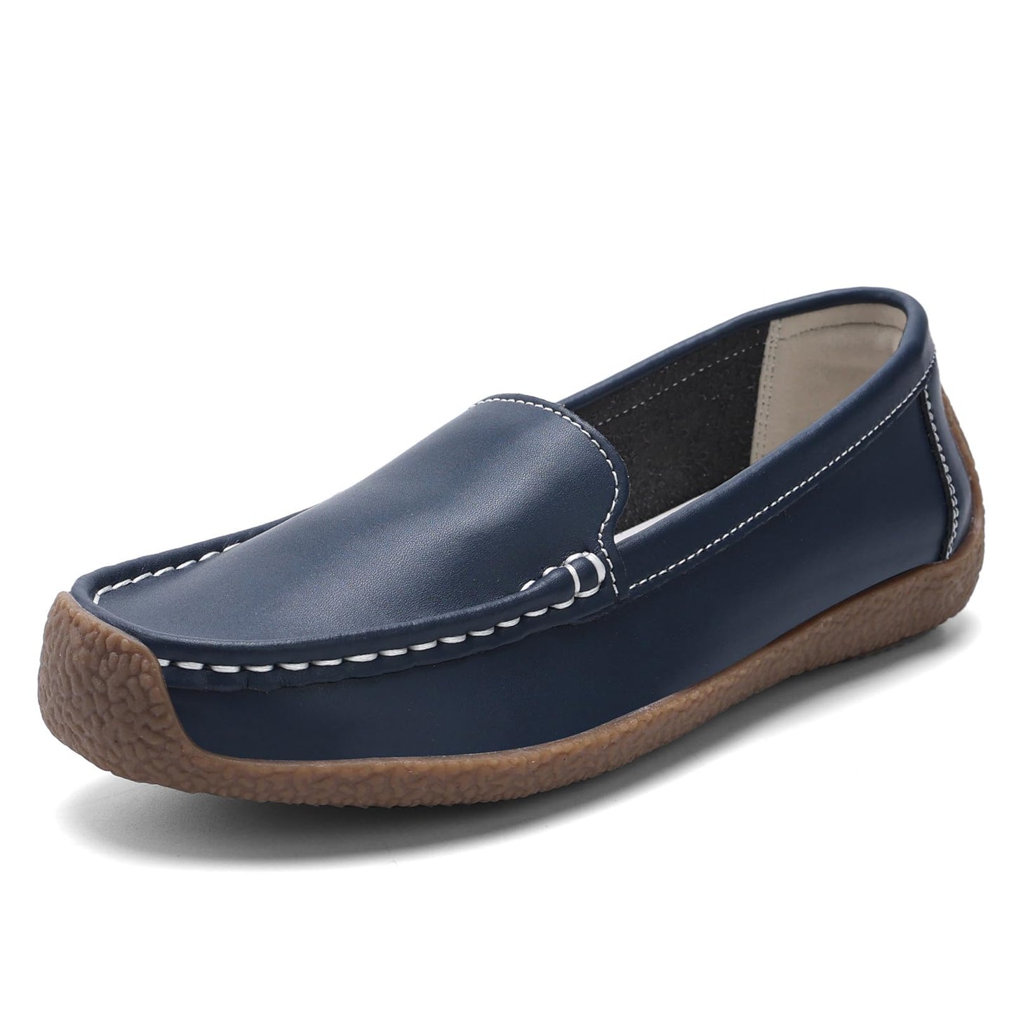 Women's Comfortable & Lightweight Leather Loafers Slip-Ons Driving Walking Mocs Boat Shoes Cute Business Casual Dress Shoes Work Flats for Women