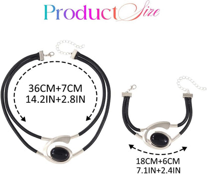 CLOACE Gold Necklace Set Boho Double-Layer Pendant Necklace Bracelet Sets Vintage Fashion Jewelry for Women