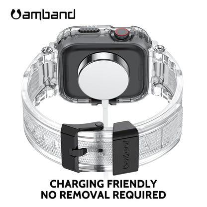 amBand Bands Compatible with Apple Watch 9/8/7 45mm, M1 Sport Series Rugged Case Protective Cover for iWatch 6/SE (3/2/1)/5/4/3 44mm Men Green