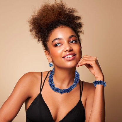 Shop LC Gemstone Chips Necklace, Bracelet & Earrings Set Jewelry for Women